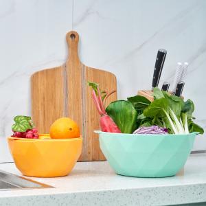 Melamine geometric double layer drain basket